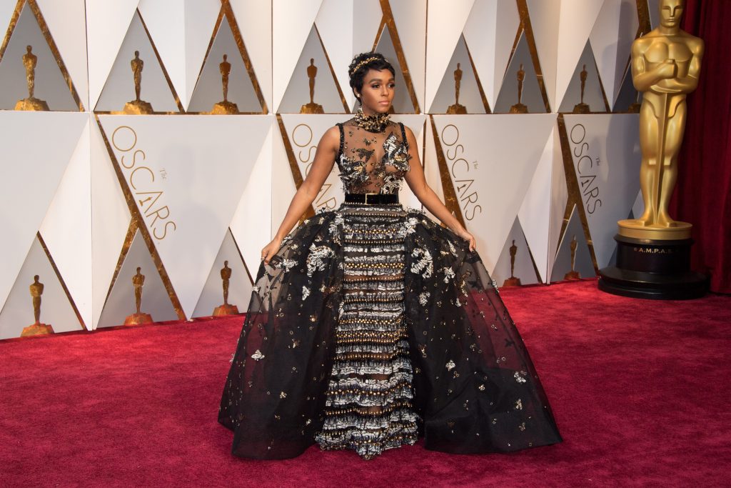 Janelle Monae arrives at 2017 Academy Awards in Los Angeles.