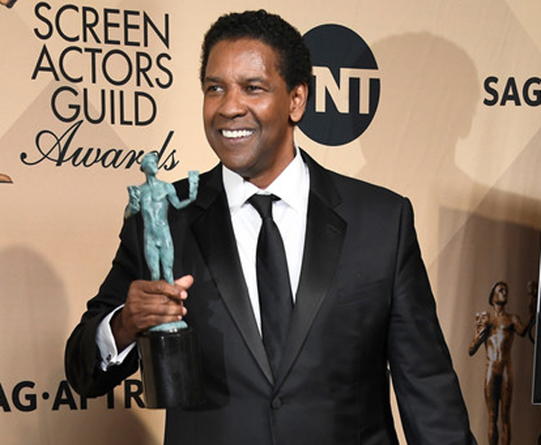 Denzel Washington at the 29th Annual Screen Actors Guild Awards at the Shrine Auditorium in Los Angeles on January 29, 2017. 