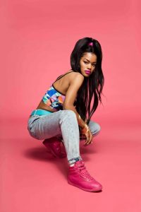 Teyana Taylor in Reebok's "Free Your Style" campaign for Classic Freestyle Hi shoes. . 