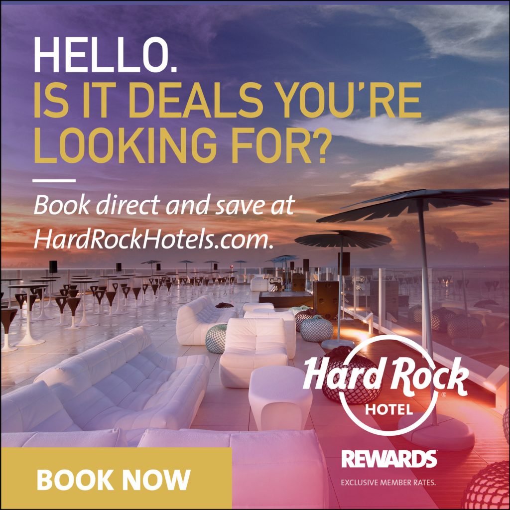 Hard Rock Hotels & Casinos now offering online discount rates for Hard