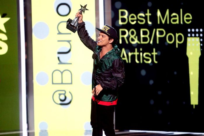Bruno Mars at the 17th annual BET Awards at the Microsoft Theater in Los Angeles on June 25, 2017.