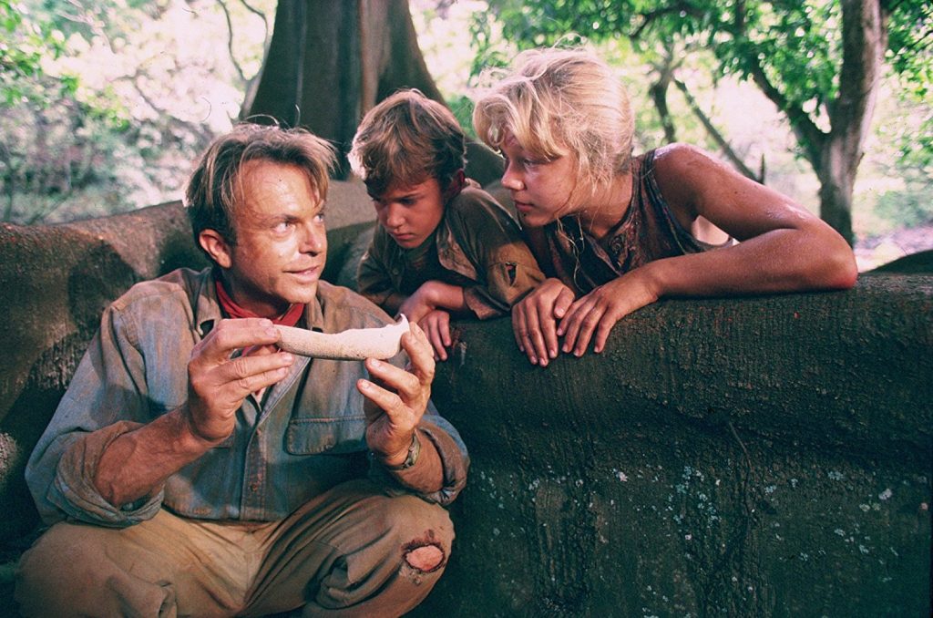 Sam Neill, Joseph Mazzello and Ariana Richards in "Jurassic Park" (Photo courtesy of Universal Pictures)