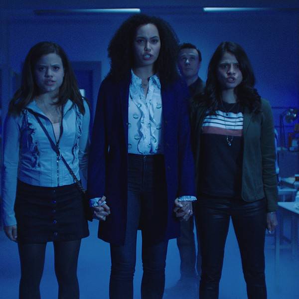 Sarah Jeffery, Madeleine Mantock, Rupert Evans and Melonie Diaz in "Charmed" (Photo courtesy of The CW)